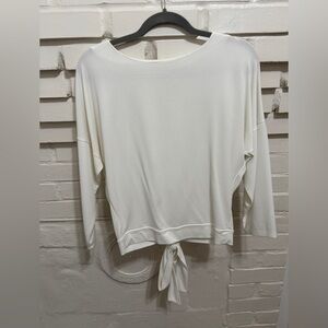 G/FORE Cream 3/4 Sleeve Tie Front Blouse